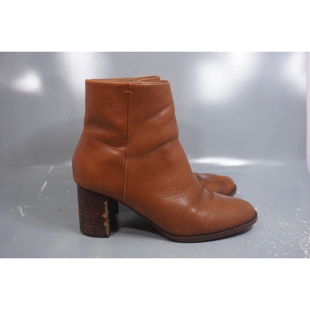 Madewell The Mira Women Sz 8 English Saddle Brown Side Zip Ankle Leather Boot